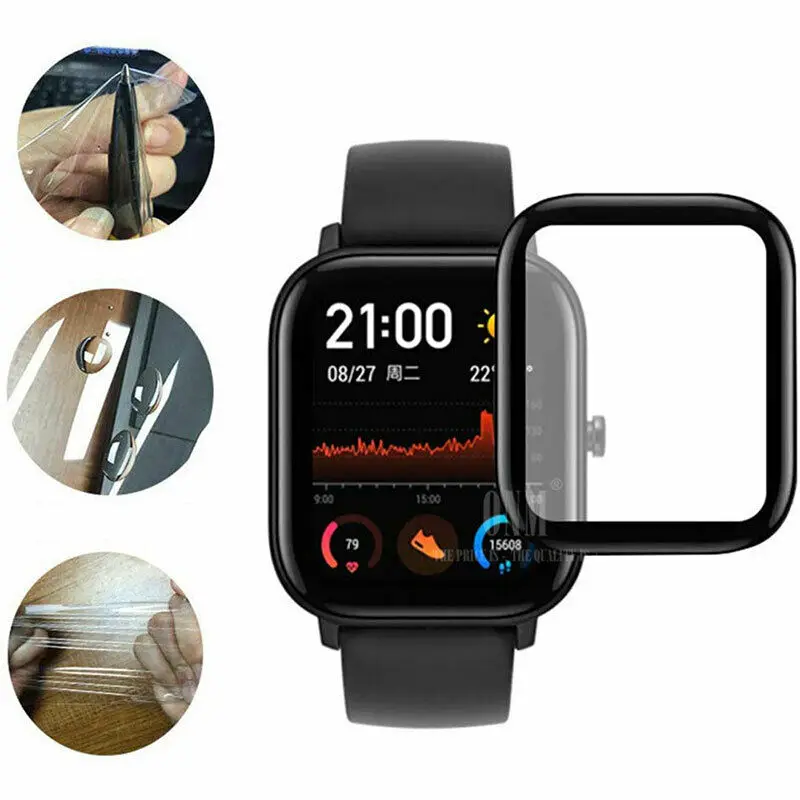 

UGI 5-1Pack Protector Full Cover Front Film For Xiaomi Huami Amazfit Series Bip U GTR2 GT2 Pro GTS 2 Mini Pop Pro Screen Curved