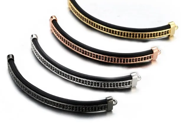 5 5*0 7 см трубка с микрозакрепкой из фианита бусины кубического циркония медный