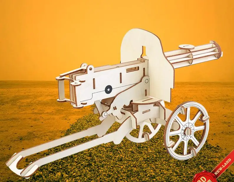 Лазерная резка сделай сам военный тяжелсветильник светлый пулемет игрушки 3D