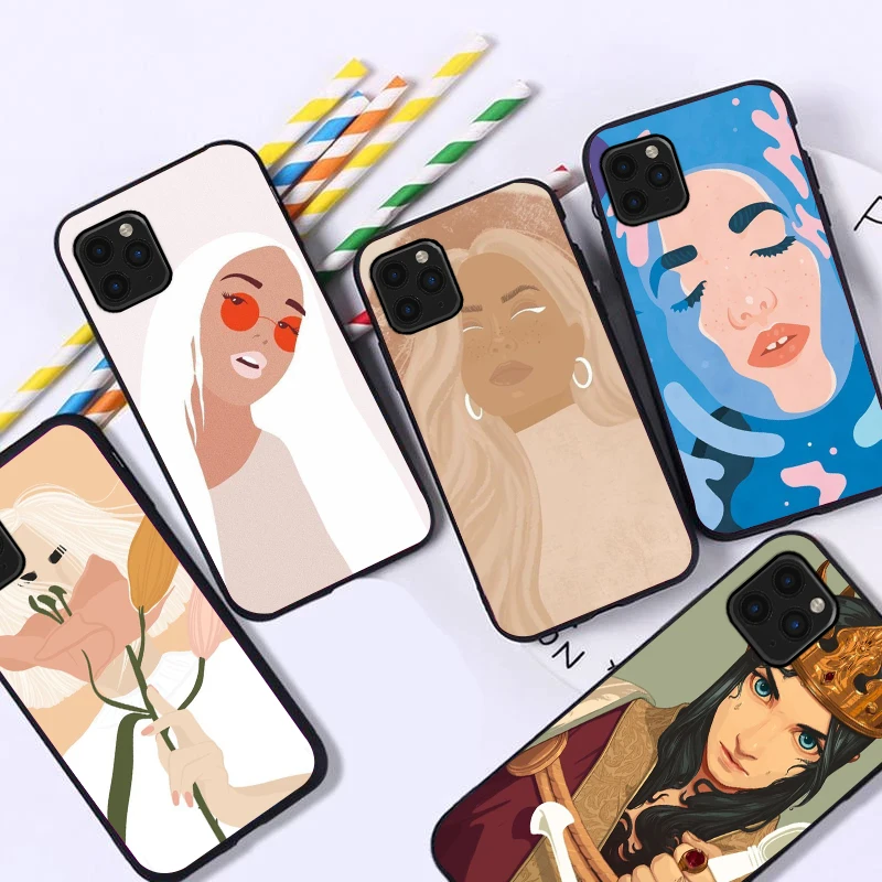 

Painted Girls Art Phone Case For iPhone SE 2020 11 12 XS 6 6S 7 8 Plus X XS XR 11 12 Pro MAX SE 2020 Coque Soft TPU Back Cover