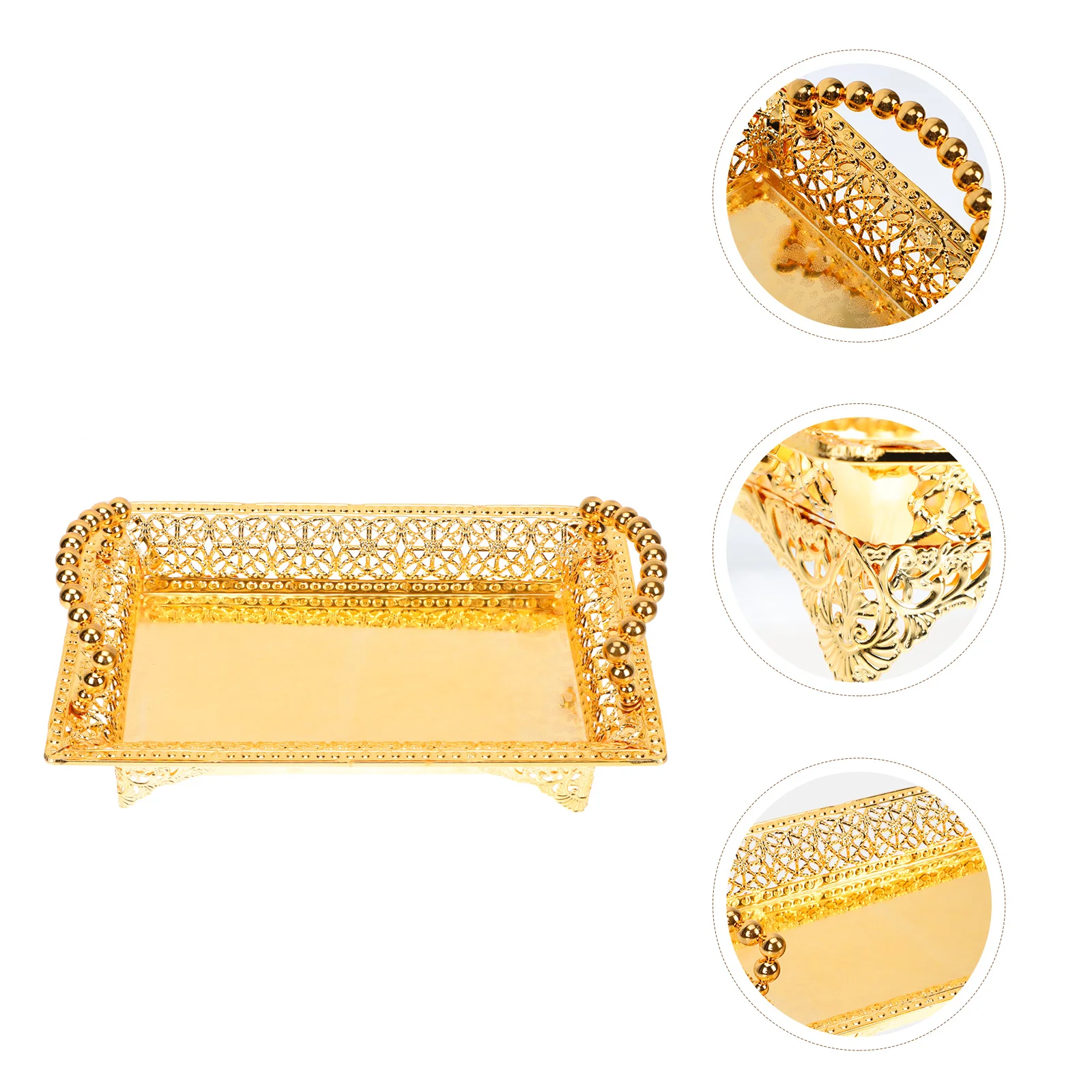 

1Pc Modern Living Room Desktop Adornment Metal Dry Fruit Storage Plate