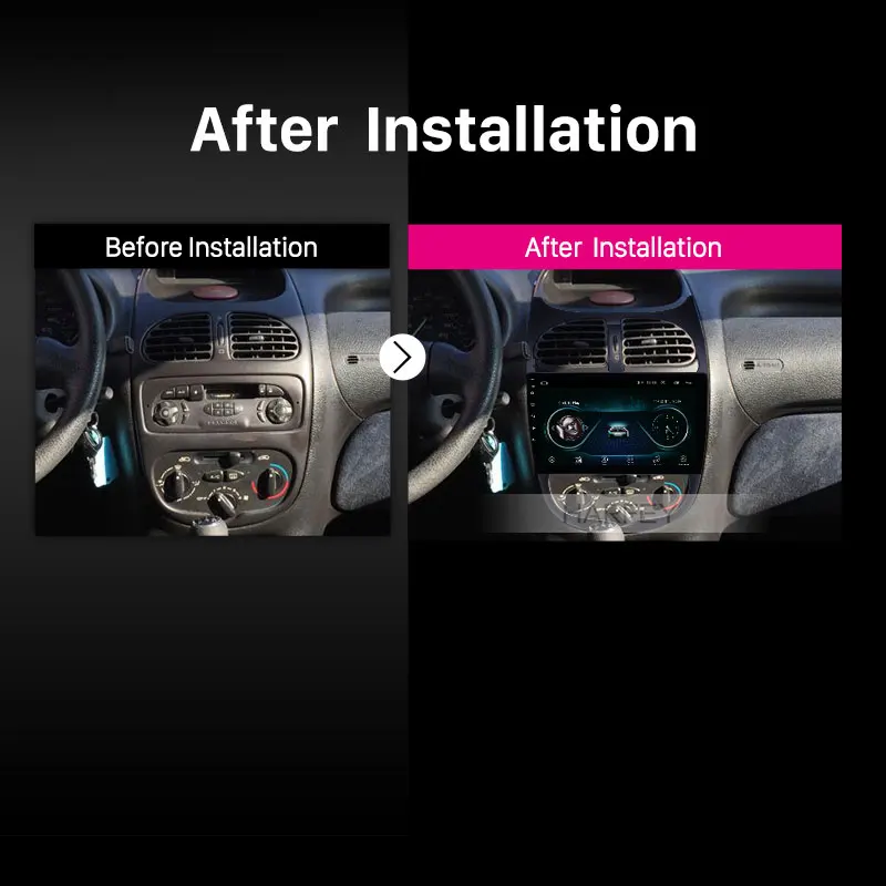 Harfey GPS Автомобильный мультимедийный радио Android 8 1 авто стерео для Peugeot 206 2000 2016 с AUX