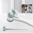 Зубная щетка с двумя насадками для домашних питомцев, освежитель зубов для чистки зубов у собак и кошек