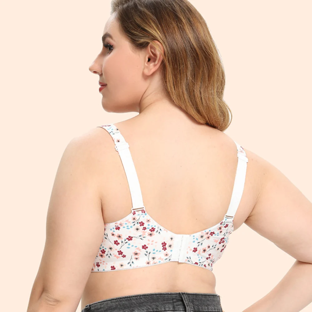 Plus Size Womens Bras Full Coverage Brassiere Underwire Printing Large Lingerie Non Padded Sexy Underwear BH Tops B C D E F G