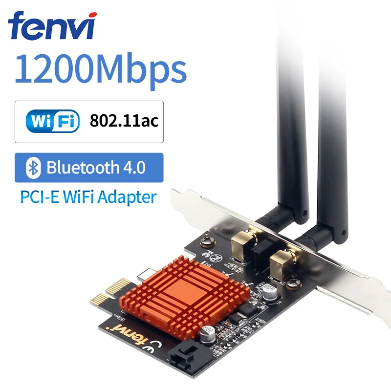 Fenvi Dual Band AC 1200 Мбит/с Беспроводной Bluetooth WiFi карта Wi Fi PCIe сетевой адаптер 5 ГГц/2 4 ГГц