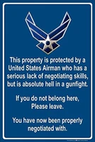 funny pub home decor aluminum metal sign 8x12inproperty protected by airman u s air forcepub home vintage garden dinning room