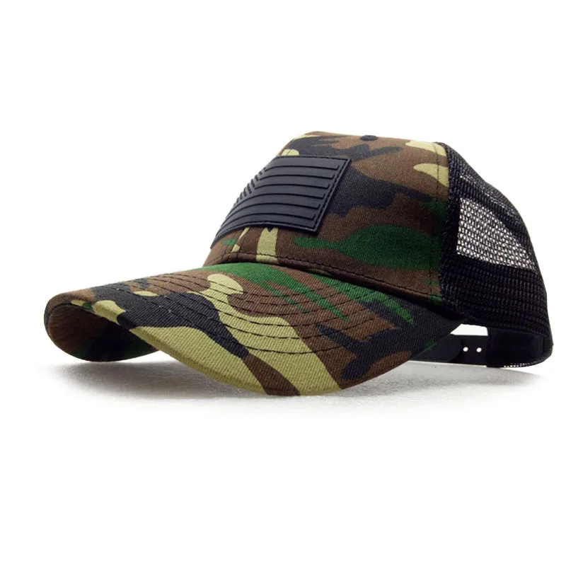 Кепка бейсболка Мужская камуфляжная регулируемая в стиле хип хоп сетчатая