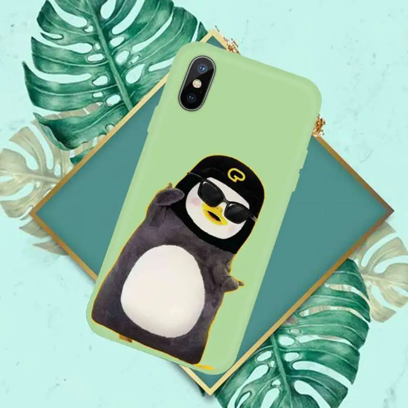 

Penguin Pengsoo Phone Case Green Candy Color for iPhone 11 12 mini pro XS MAX 8 7 6 6S Plus X SE 2020 XR