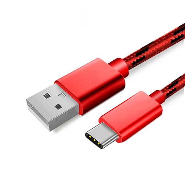 CBAOOO 1 м 2 м 3 м USB C Тип USB кабель для передачи данных 3A быстрый подъем тип-c Kabel voor S9 S10 Plus USB C просо - Цвет: red