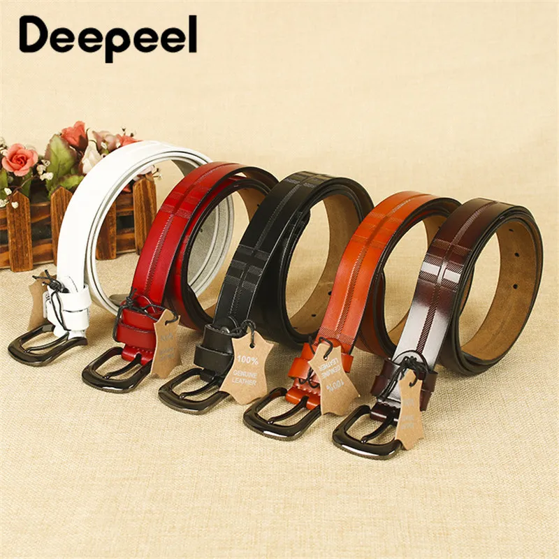 Deepeel 1 шт. 2*100-125 см модная Пряжка из сплава второй слой кожаный женский ремень