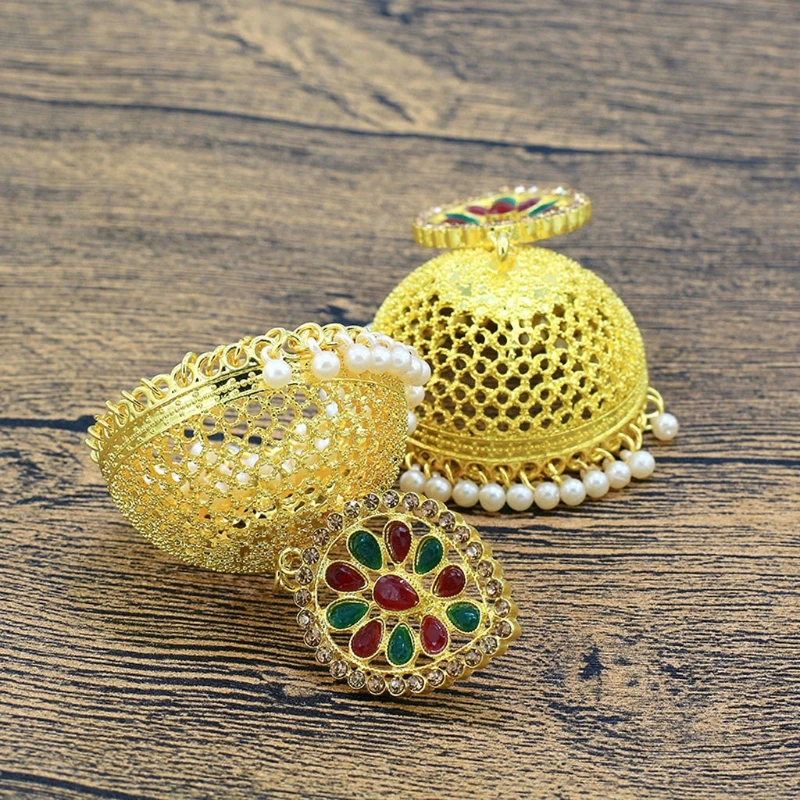 Традиционные свадебные Эмалевые Серьги Jhumki Jhumka индийские этнические висячие