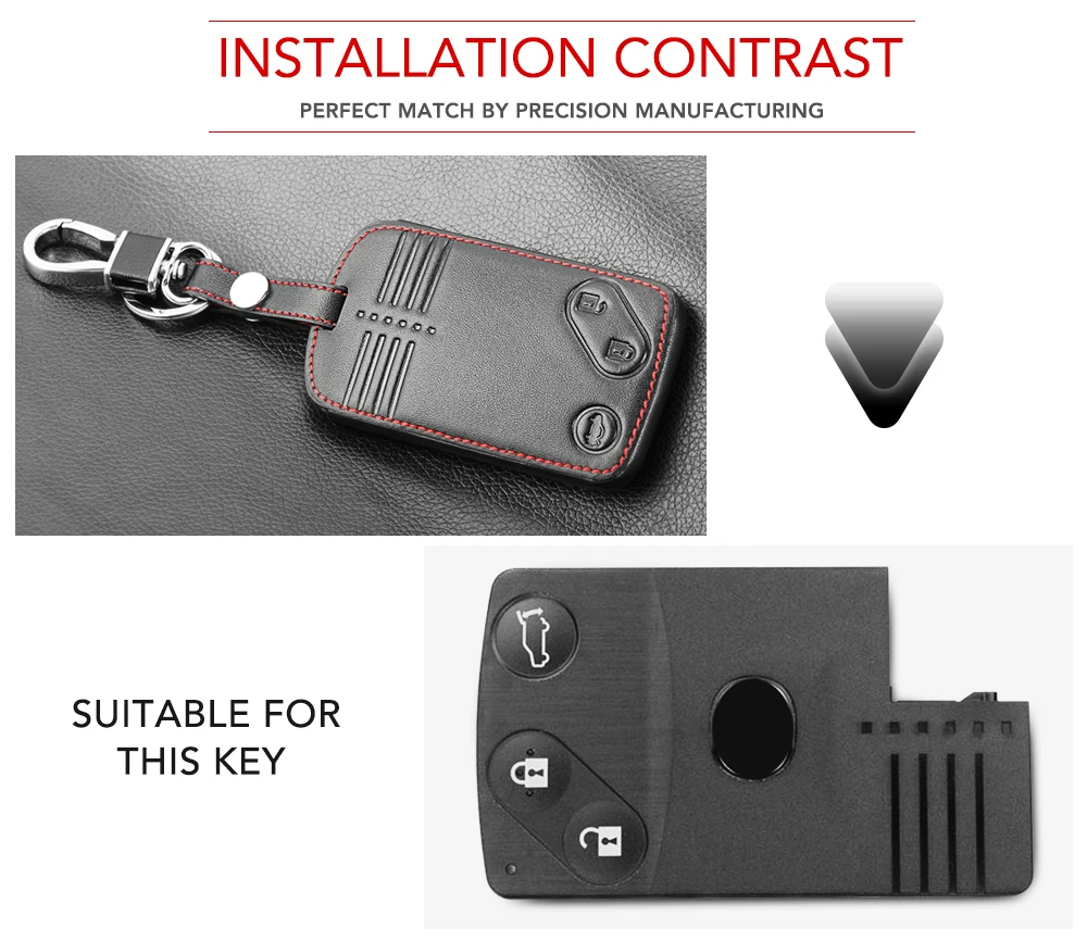 Кожаный чехол для ключа дистанционного управления с кнопками Mazda 2 3 5 Premacy Miata 6 8 RX8