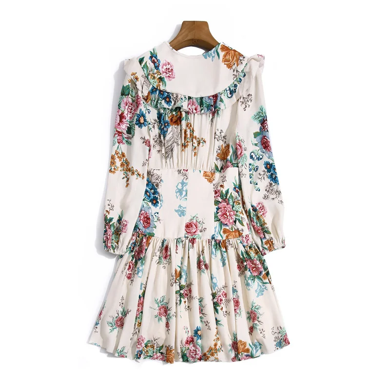 

Fashion Designer 2021 Summer New Elegant Women's Dress Holiday Party Casual V-neck Gorgeous Flowers Print Mini Dress