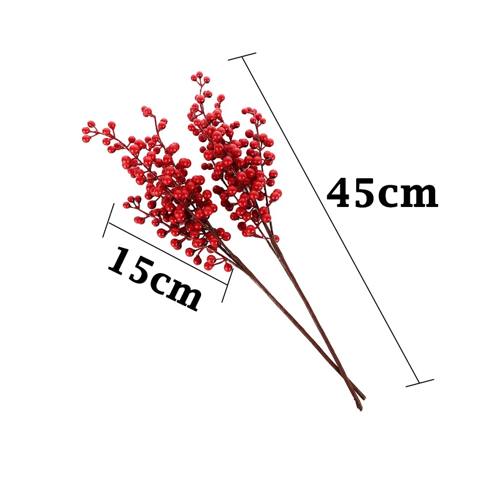 1 ветка искусственных ягод цветок искусственные красные ягоды украшение для дома