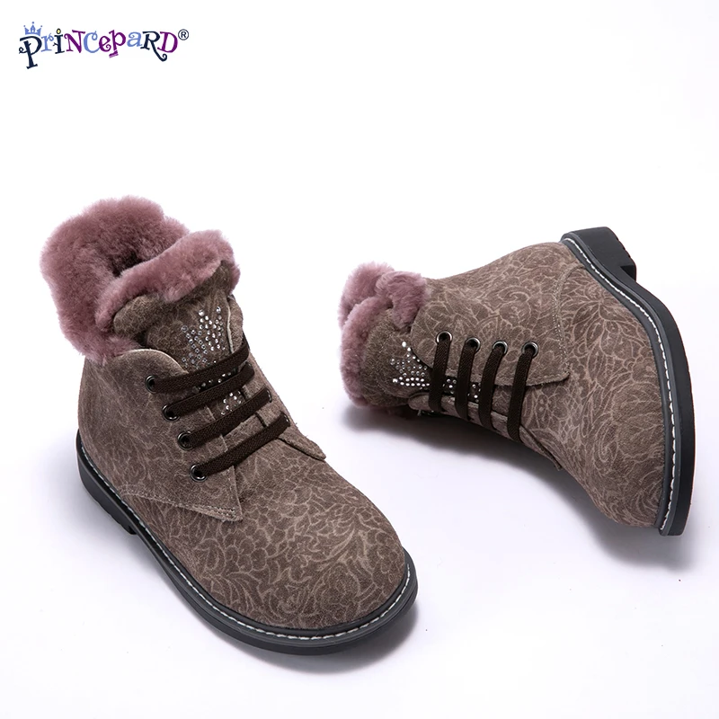 Princepard/зимняя ортопедическая обувь из 100% натурального меха для девочек и
