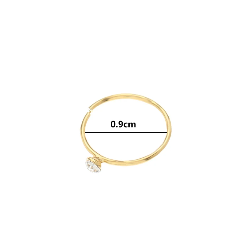 Медное кольцо для имитации пирсинга носа 1 шт. клипса с кристаллом циркония на