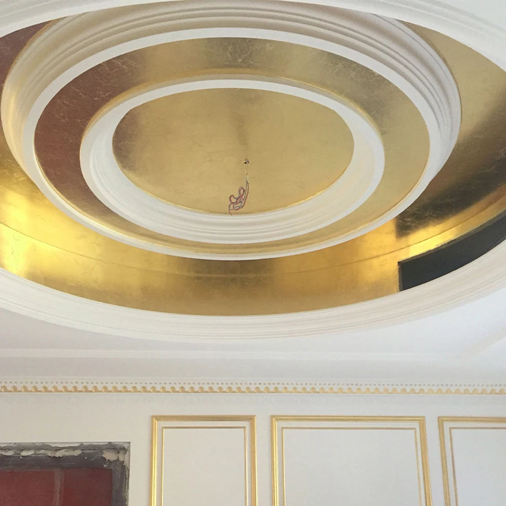 14 см Листы золотых листьев K золотой фольги в искусстве и ремесле мебельный