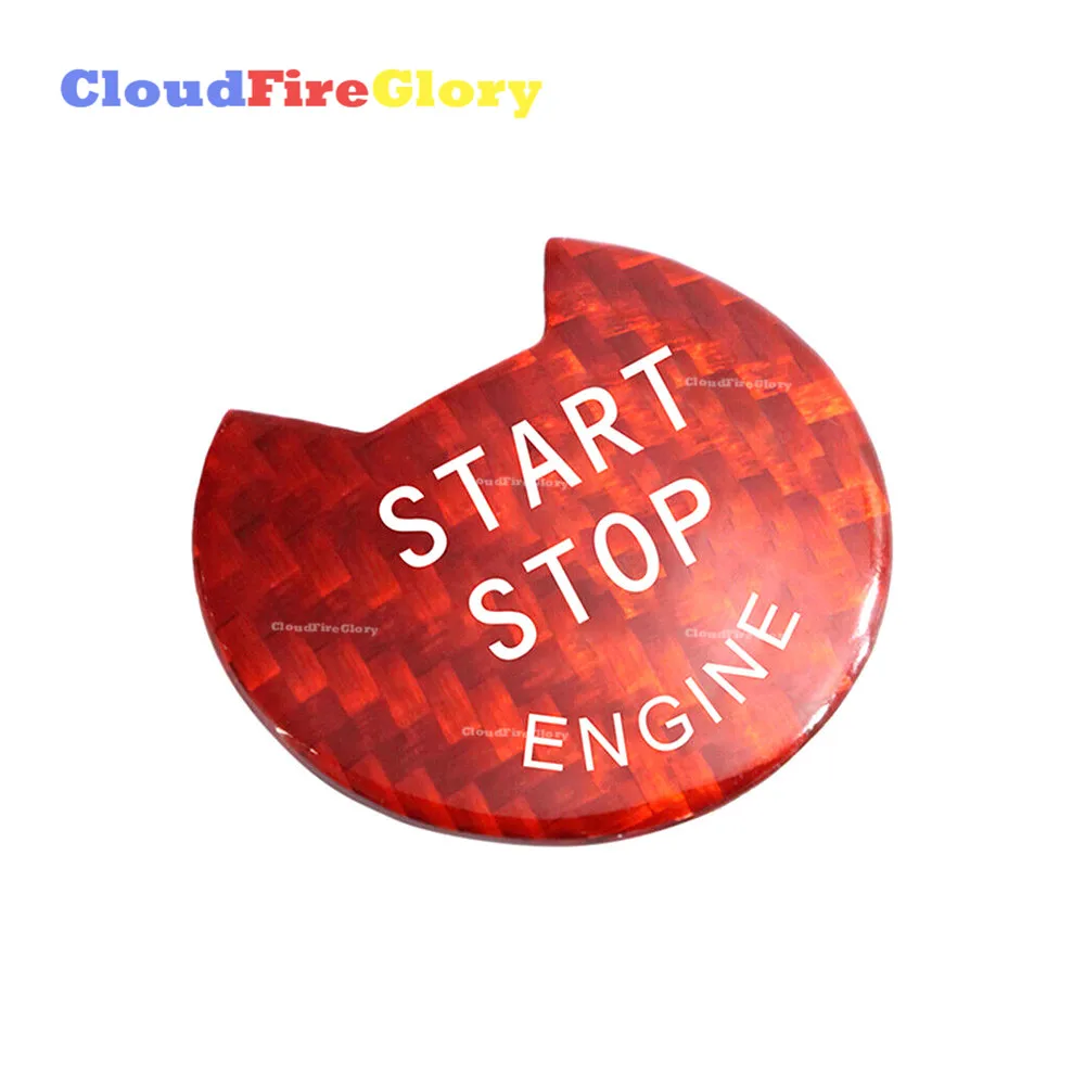 

CloudFireGlory For Infiniti Q50 Q60 2017 2018 2019 Carbon Fiber Red Engine Start Stop Push Button Cover
