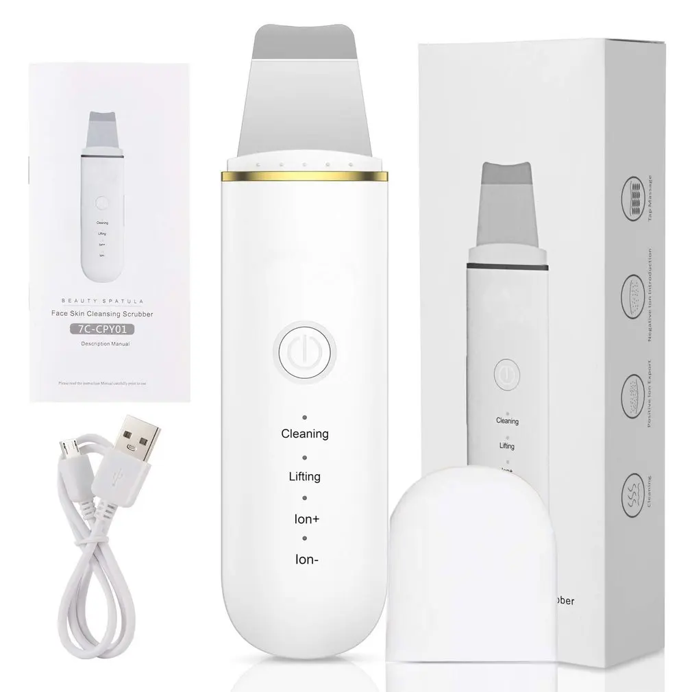 

Ultrasonic Facial Skin Scrubber Facial Cleaner Machine Blackhead Remover Peeling Shovel Cleaner Facial Massager Skin Care