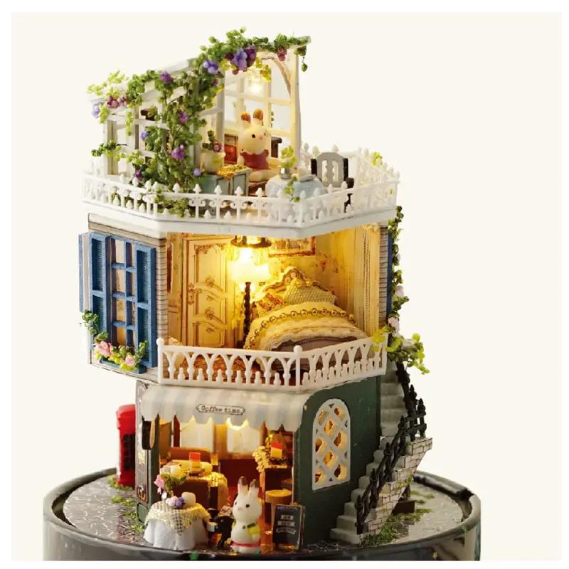 Мини Кукольный дом Бесплатная Пылезащитный чехол &quotсделай сам&quot музыкальная