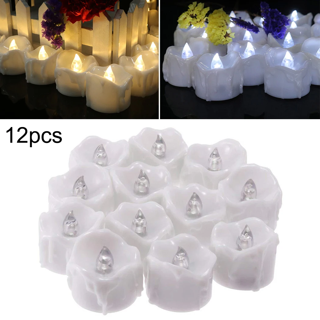 

Party LED Electronic Candles Tea Light 12pcs/set Flameless Home Decor LED+PP