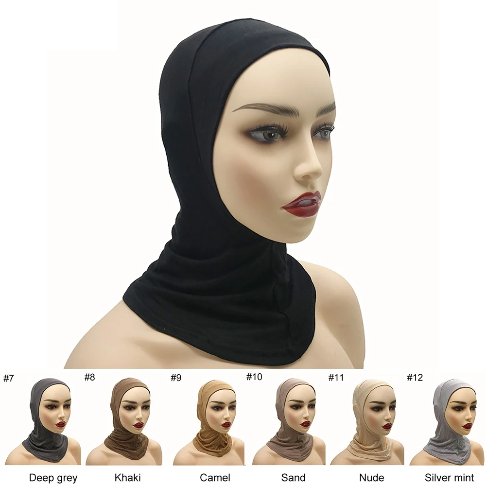 Under Scarf Hijab Cap Muslim Women Veil Turban For Women Muslim Fashion Islam Inner Cap Hijab Jersey Underscaf Caps Hat Ladies