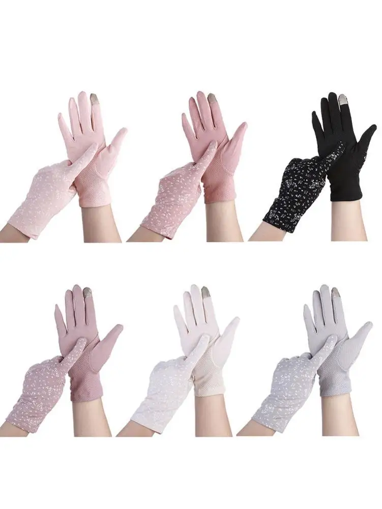 Нескользящие женские перчатки для вождения сетчатые кружевные вечерние