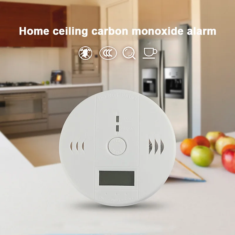 

Portable CO Detector Alarm LCD Security Gas Monitor Carbon Monoxide Detectors Battery Powered PR Sale