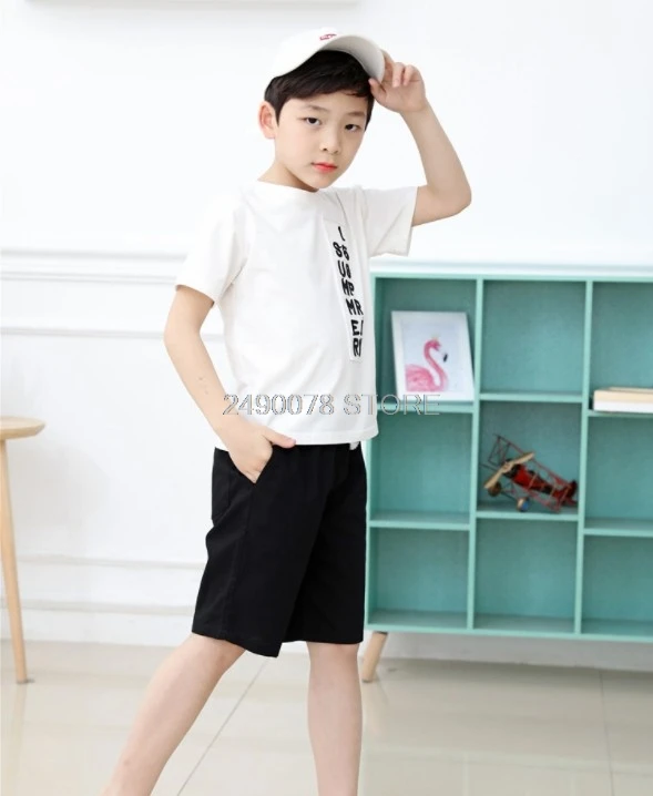 Летние спортивные штаны для мальчиков и девочек Короткие в консервативном стиле