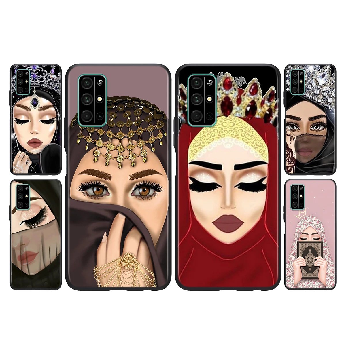 

Silicone Cover Arabic Hijab Girl Queen For Huawei Honor 30i 10X 30S 9A 9S 9X 30 9C 20 20S V20 10i 10 7C Pro Lite Phone Case