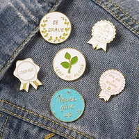 be brave she did it anyway never give it up enemal pin brooches decoration backpack badge gift for friends