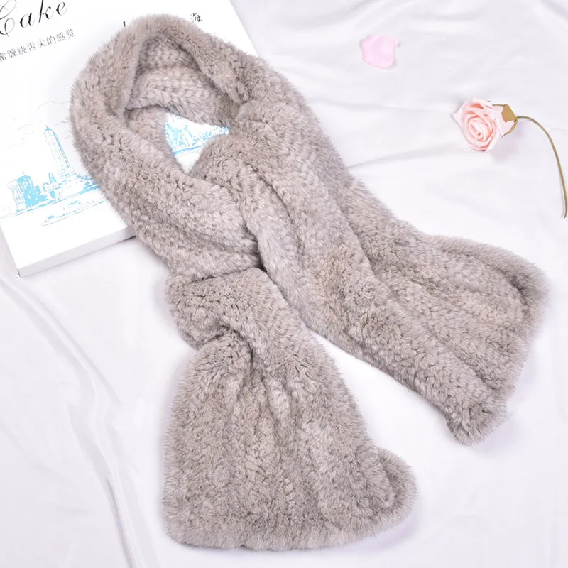 

Lengthened and widened Korean version natural mink fur scarf for men and women to keep warm in autumn and winter Braided shawl