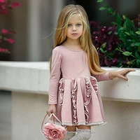 girls princess dress toddler kids baby girls pink long sleeve dress princess party tutu dress spring autumn kids clothing