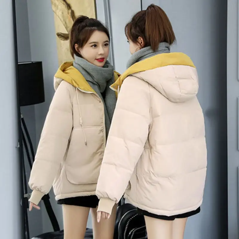2020 куртка женская зимняя модная теплая плотная однотонная Короткая Стильная