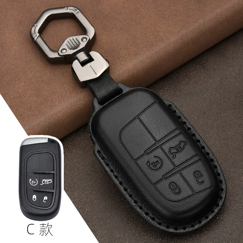 1 шт. натуральная кожа ключ чехол Обложка для Dodge Journey Charger Jeep Renegade Grand Cherokee Chrysler 200