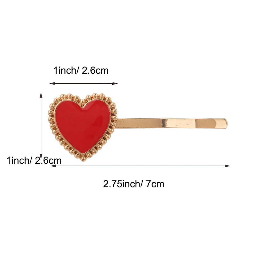 Стильные металлические заколки для волос в форме сердца стиле платья простые
