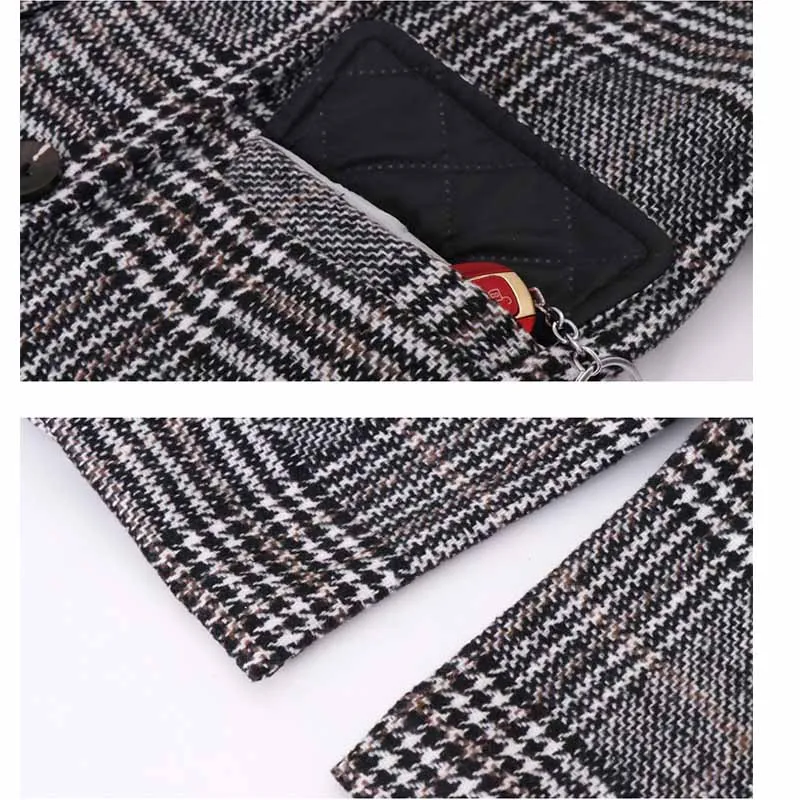

Girls Coat Fashion Plaid Wool Coat For Girls Double-Breasted Kids Outerwear Autumn Thick Winter Clothes For Girls 6 8 10 12 14
