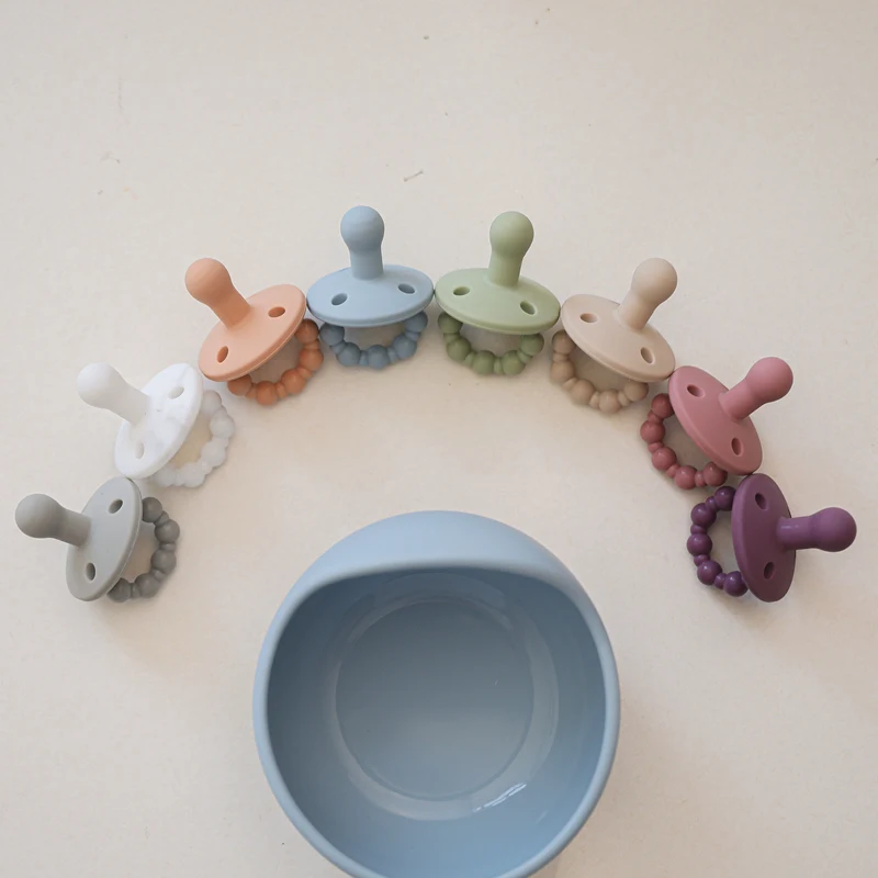 Let's Make Baby Pacifier 1pc Silicone Cartoon Smiley NO BPA Baby Emotional Soothing  Chewing Safe Teething Baby Pacifier Holder