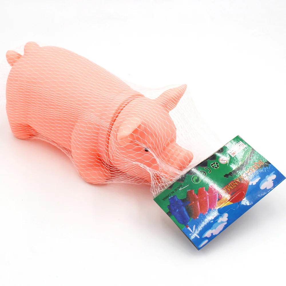 Розовый кричащий резиновая свинка Pet теребят писк пищалка жевать игрушка Щенок