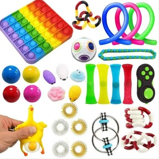 

Vent decompression toy set pinch music vent decompression DIY squeeze dice pull rope toy