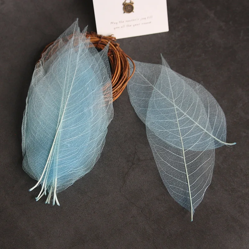 50pcs/15-20cm Natural Pressed leaves Real Dried Flower for DIY Wedding invitation Craft Bookmark Birthday Card gift box decor - купить по