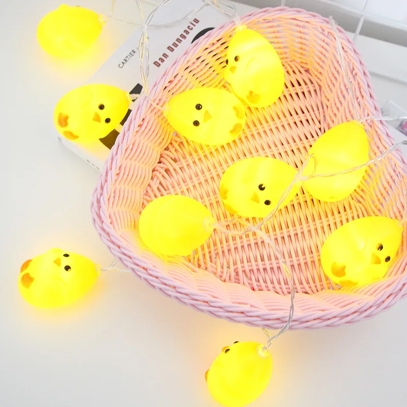 

Led Lights String Yellow Chicken Lights Easter Eggshell Chicken Christmas And Halloween Hatching Chicken Lights String Battery L