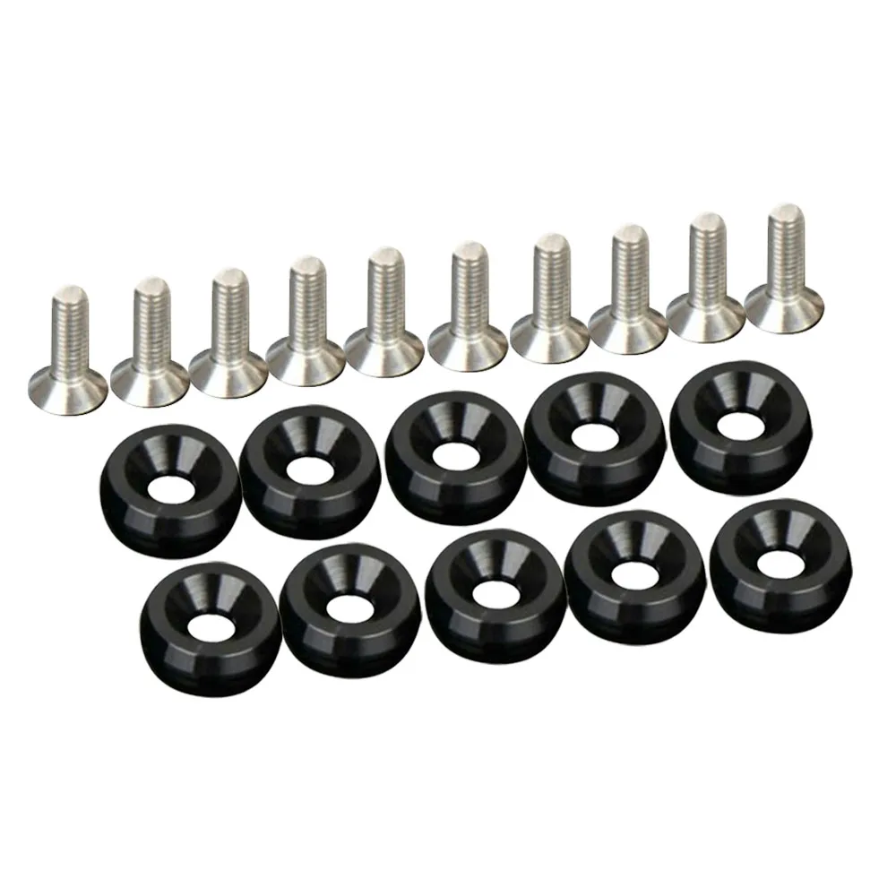 

20pcs set Washer Bolt Black CNC Aluminum Bumper Fender Engine Bay M6x15mm High quality