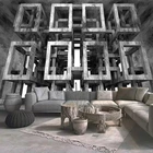 Объемная цементная Настенная Роспись по индивидуальному фото, креативный геометрический узор, большая роспись, для кабинета, гостиной, украшение для стен, обои