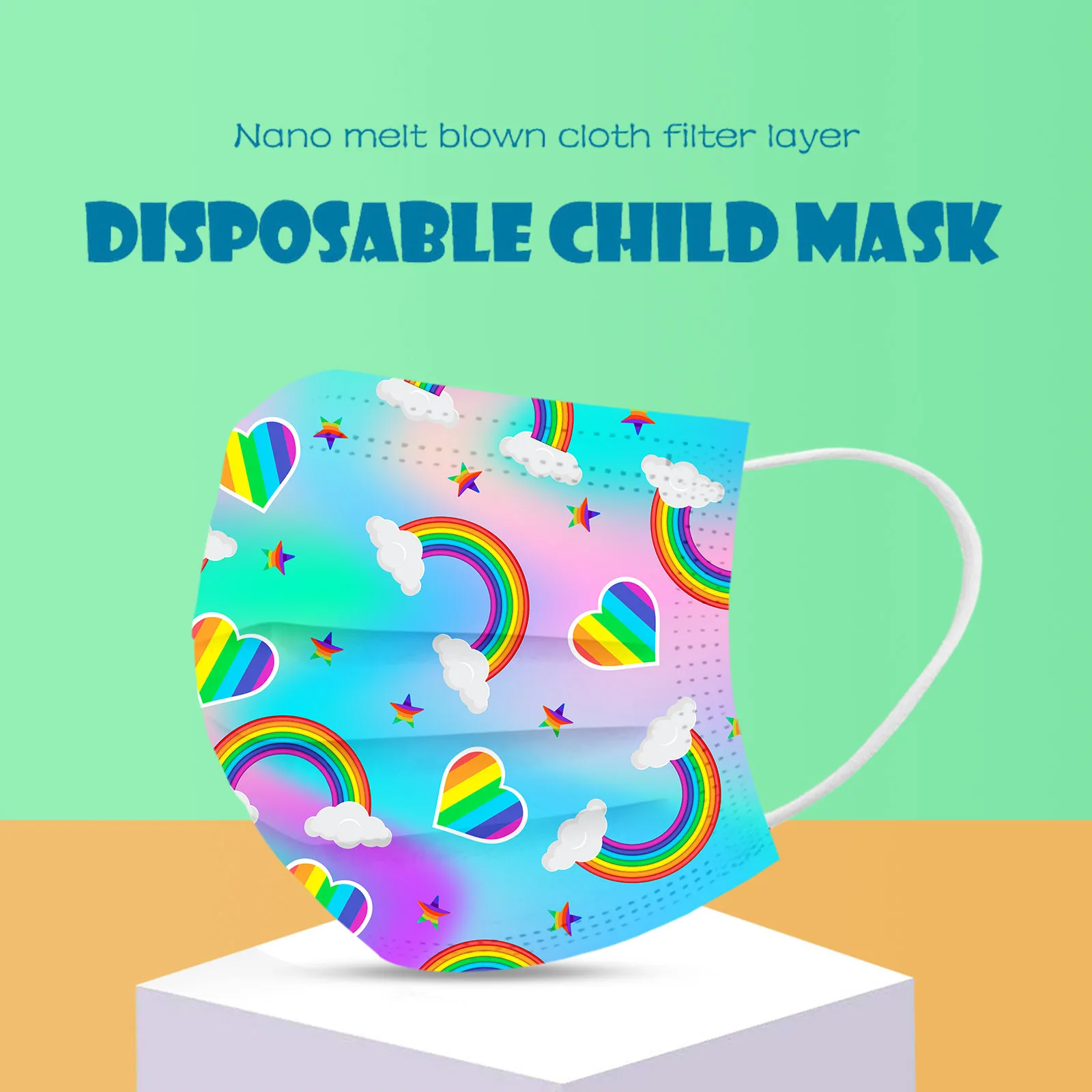 

Children Disposable Face Mask Cartoon Print 3ply Earloop Mouth Mask For Kids Safety Protection Masque Mascarillas Dustproof Mask