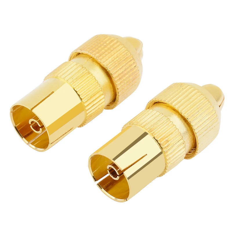 Позолоченный Штекерный разъем для ТВ-антенны 1 шт. радиочастотный коаксиальный