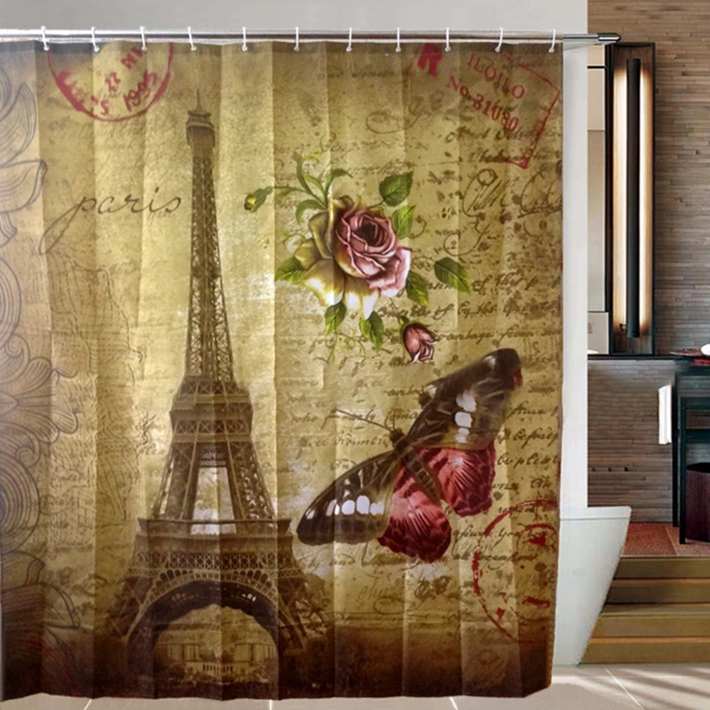 Эйфелева башня занавеска для душа 3D ванная душевая занавески Париж окна коврик