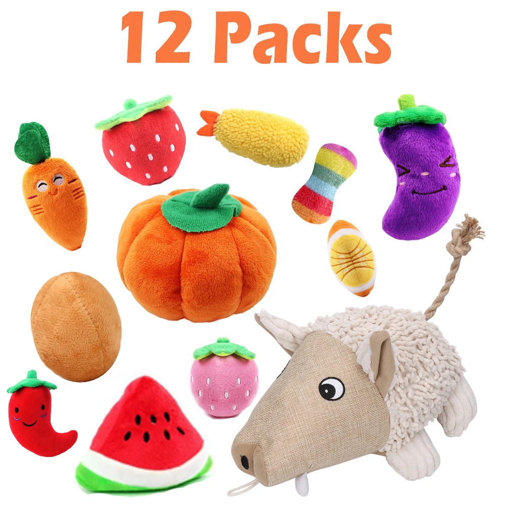 Набор игрушек для собак 3-12 шт. плюшевые пищалки маленьких и больших игрушки