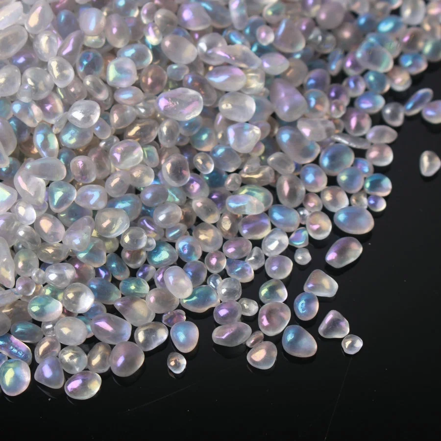 500 г белый Гальванизированный цвет лунный камень хрустальный гравий стакан