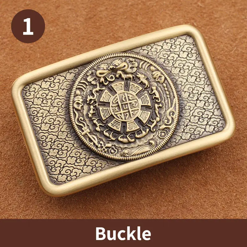 Мужской ковбойский ремень с пряжкой из твердой меди и латуни не вызывает